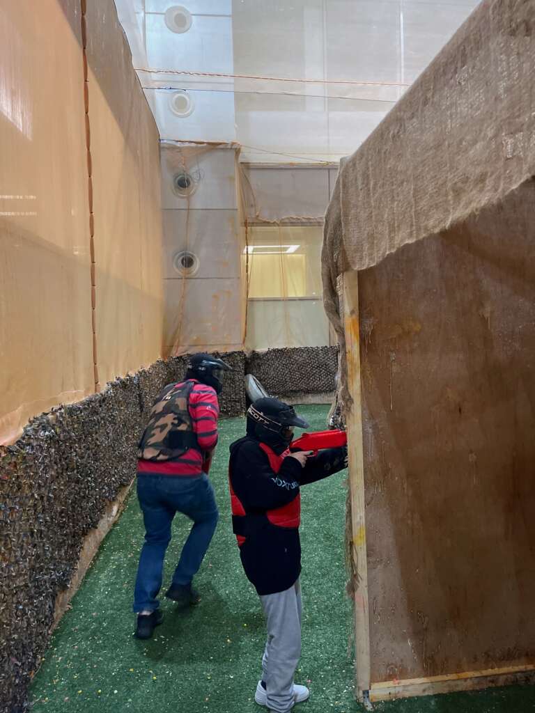 Students moving through the corridor
